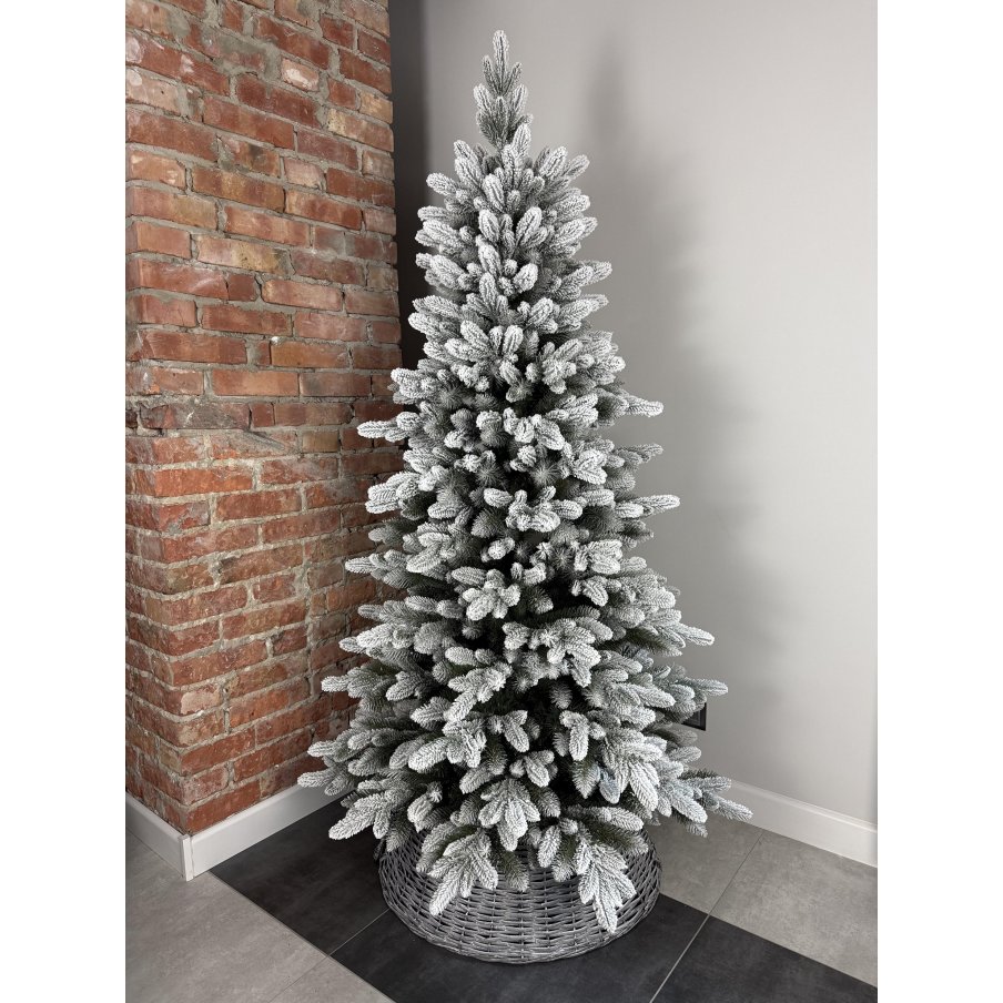 Choinka sztuczna ŚWIERK POLARNY SLIM 180 cm MIX PE + PVC (wąska, ośnieżona)