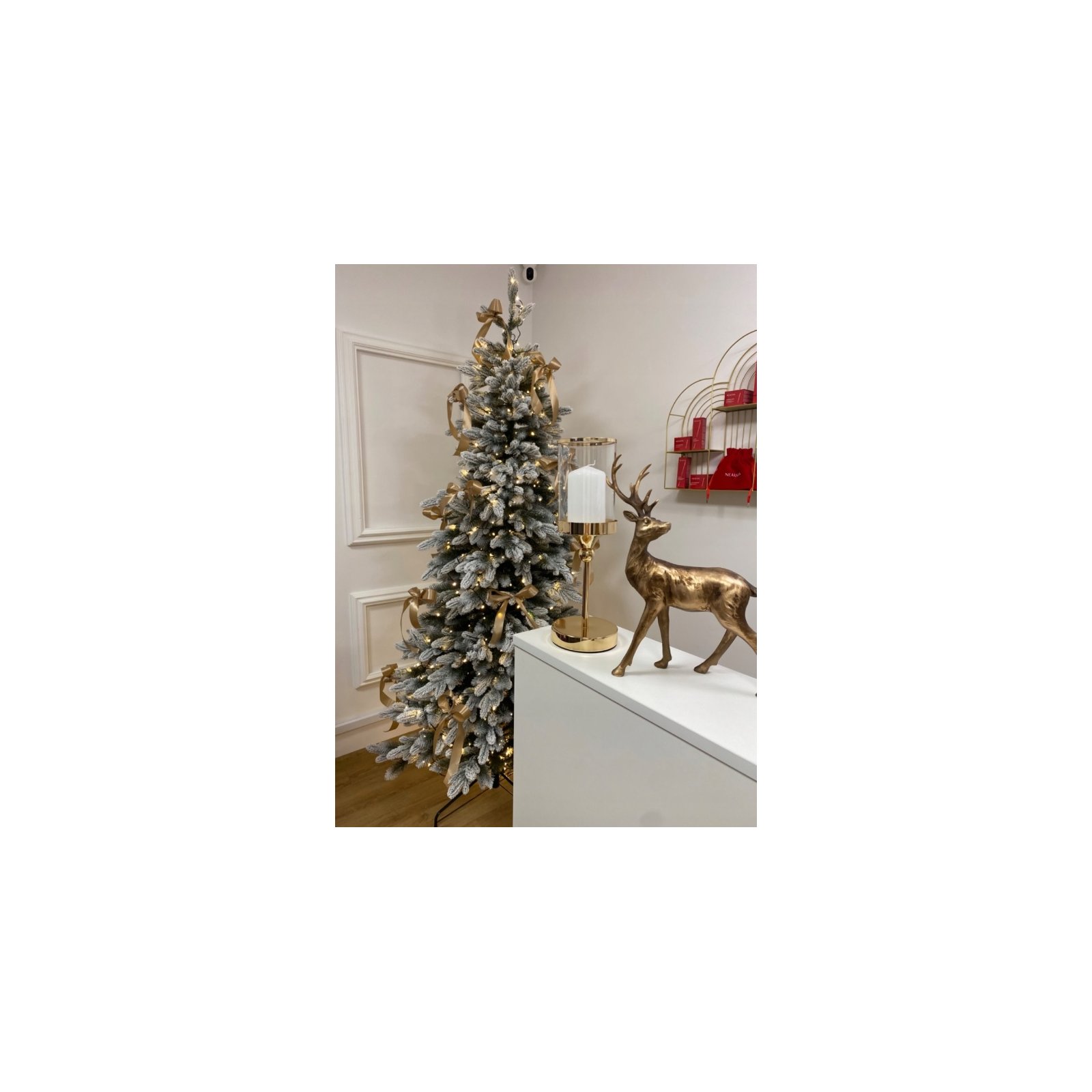 Choinka sztuczna ŚWIERK POLARNY SLIM 220 cm MIX PE + PVC (wąska, ośnieżona)