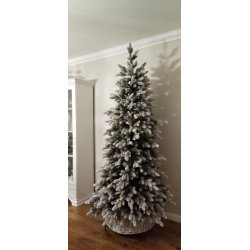 Choinka sztuczna ŚWIERK POLARNY SLIM 180 cm MIX PE + PVC (wąska, ośnieżona)