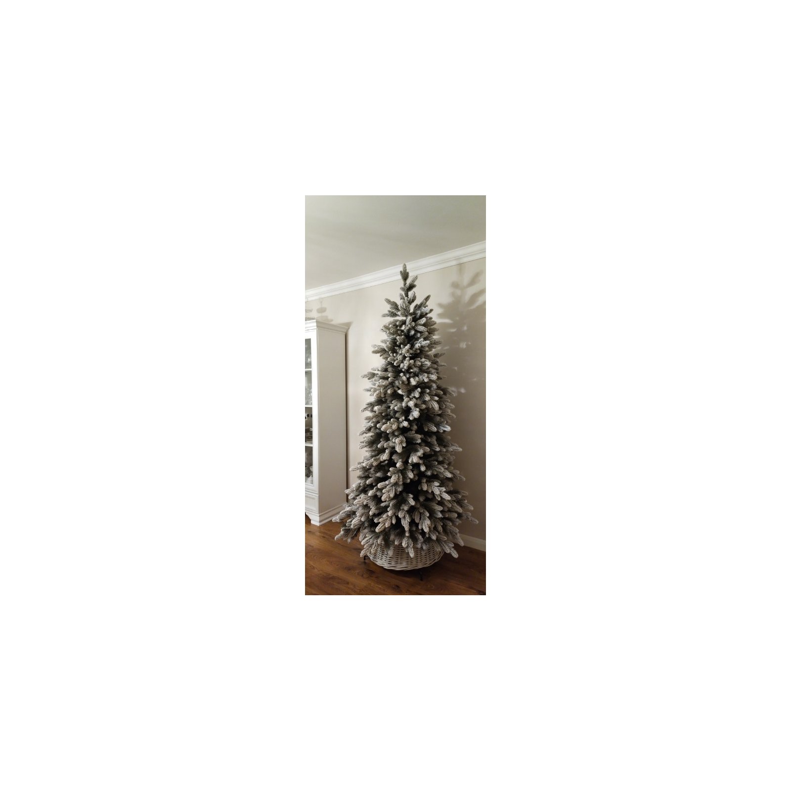 Choinka sztuczna ŚWIERK POLARNY SLIM 250 cm MIX PE + PVC (wąska, ośnieżona)